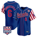 B.Orioles #6 Ryan Mountcastle Player Royal USA 250 Independence Day Vapor Premier Limited Home Game Gdoa Stitched Jerseys