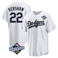 LA.Dodgers #22 Clayton Kershaw Player Gold White World Series 2026 Collection Stadium Game Gdoa Stitched Jerseys