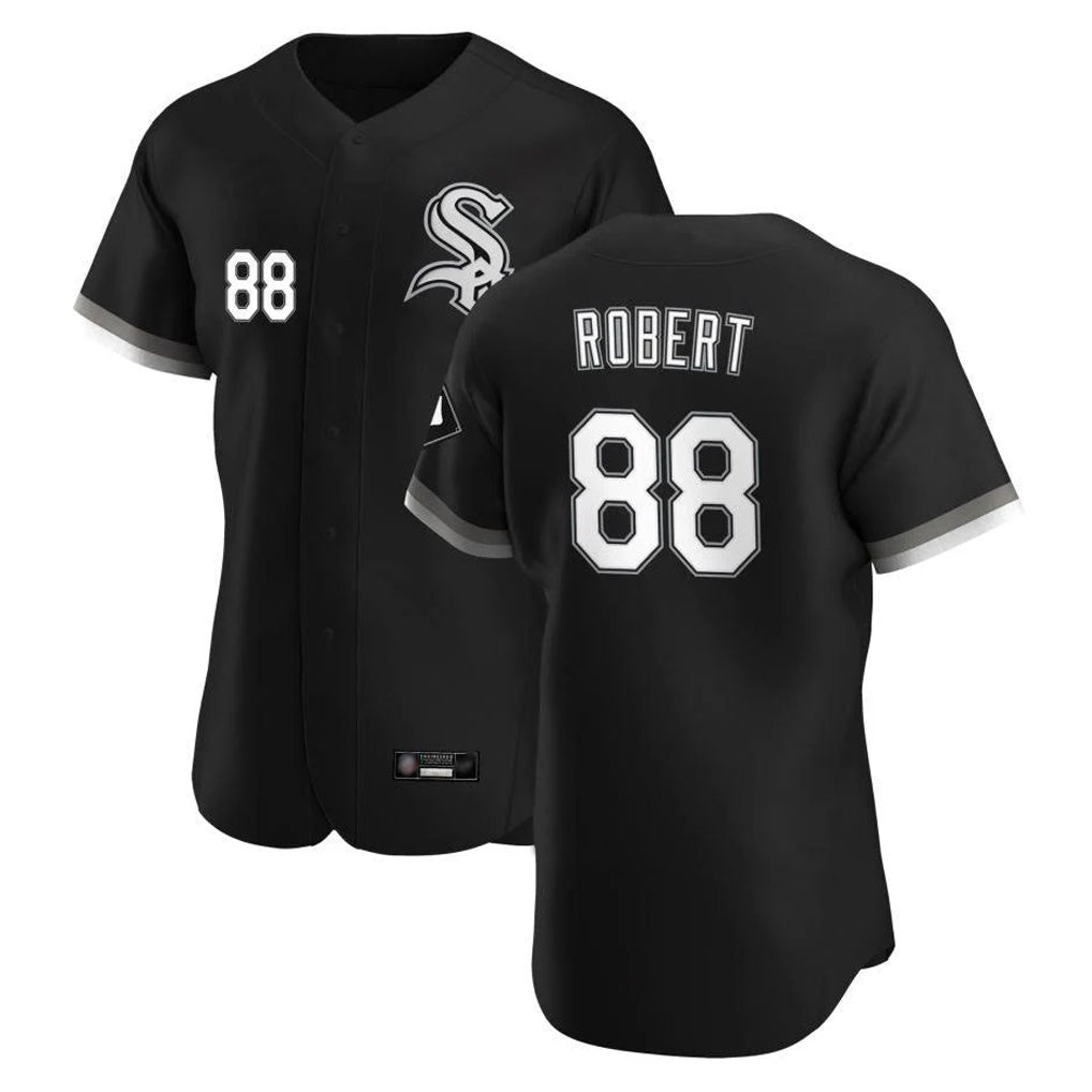 C.White Sox #88 Luis Robert Jr Player Black Limited Elite Home Gdoa Stitched Jerseys