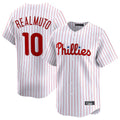 P.Phillies #10 J.T. Realmuto Player White Home Limited Gdoa Stitched Jerseys