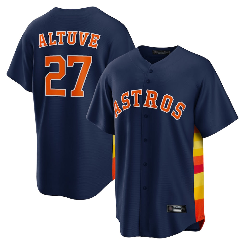 H.Astros #27 Jose Altuve Player Navy Home Game Gdoa Stitched Jerseys