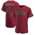 A.Diamondbacks #57 Eduardo Rodriguez Player Red Authentic Crimson Stitched Jersey