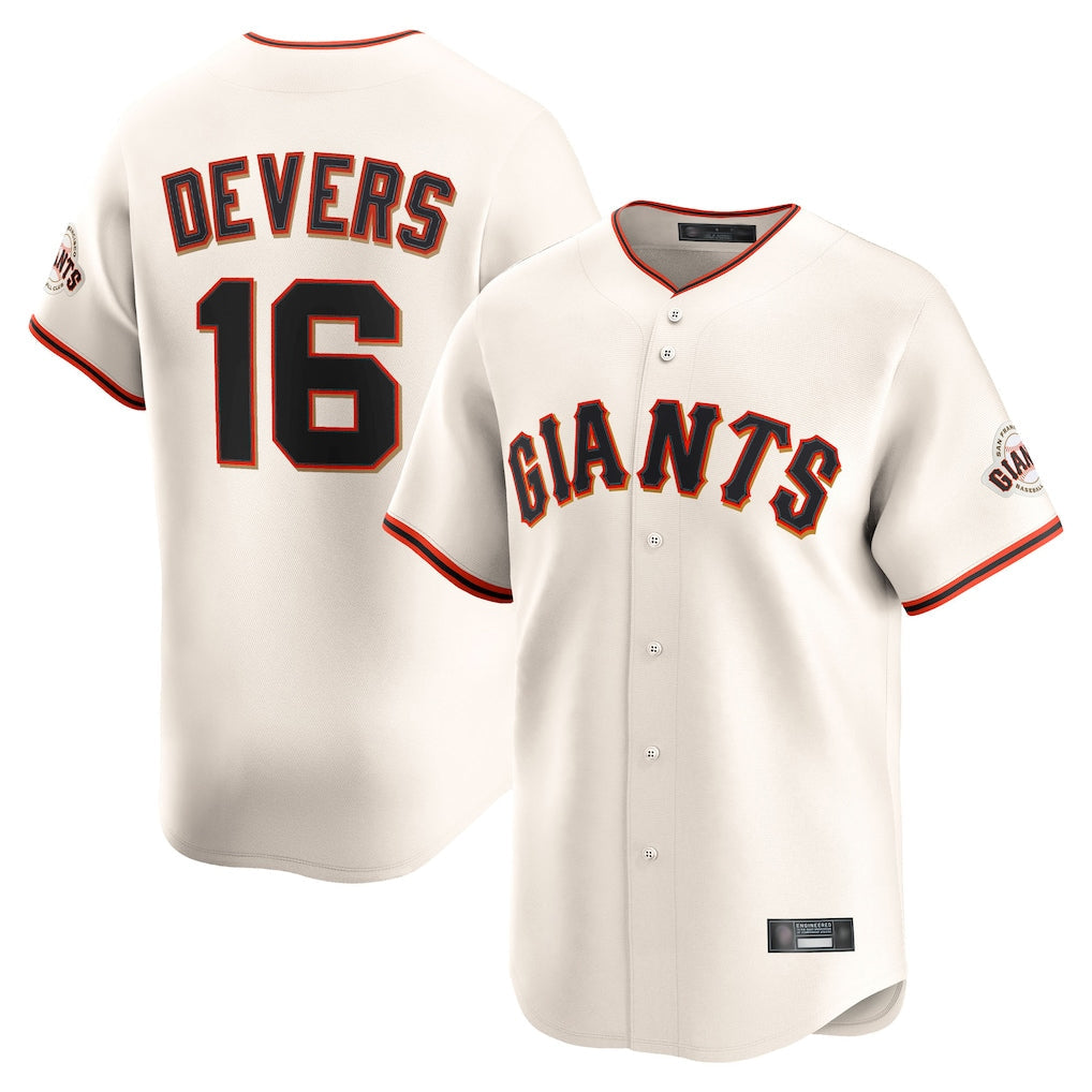 SF.Giants #16 Rafael Devers Player Cream Home Limited Stitched Jerseys