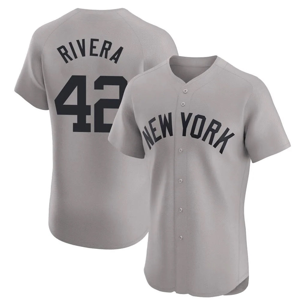 NY.Yankees #42 Mariano Rivera Player Gray Limited Elite Home Stitched Jerseys