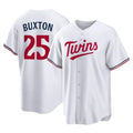 M.Twins #25 Byron Buxton Player White Home Game Gdoa Stitched Jerseys