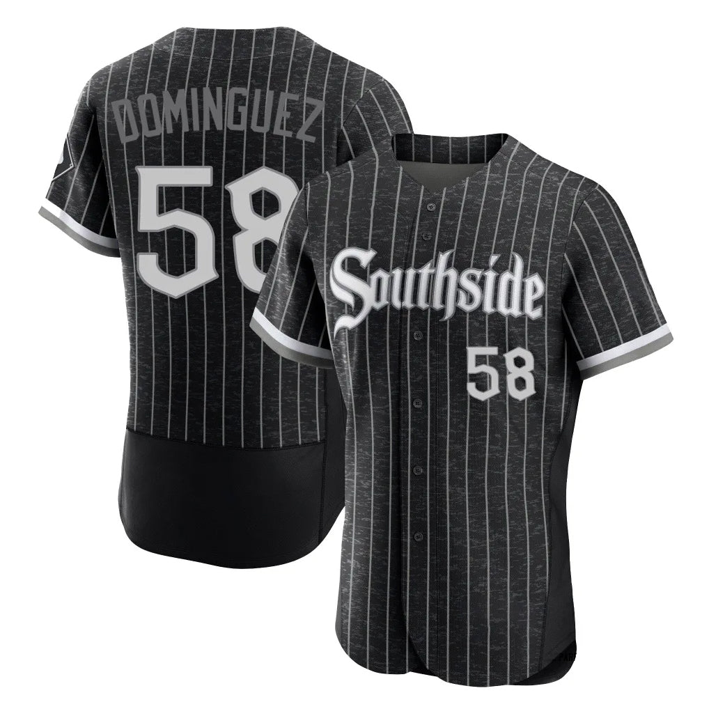 C.White Sox #58 Seranthony Dom¨ªnguez Player Black City Connect Limited Elite Home Gdoa Stitched Jerseys