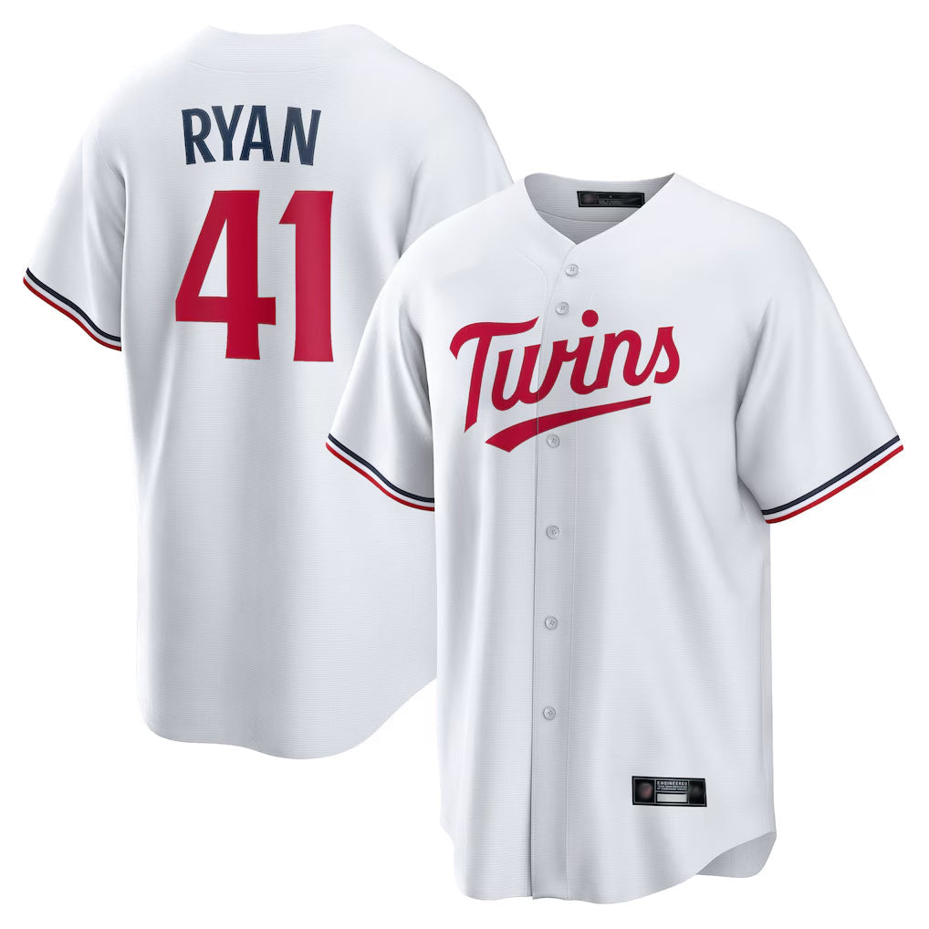 M.Twins #41 Joe Ryan Player White Home Game Gdoa Stitched Jerseys