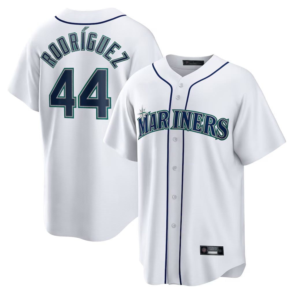S.Mariners #44 Julio Rodriguez Player White Home Game Stitched Jerseys