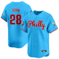 P.Phillies #28 Alec Bohm Player Light Blue Phillies & Eagles Vapor Premier Limited Home Stitched Jerseys