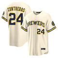 M.Brewers #24 William Contreras Player Cream Home Limited Gdoa Stitched Jerseys