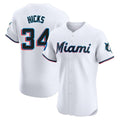 M.Marlins #34 Liam Hicks Player White  Home Limited Elite Gdoa Stitched Jerseys