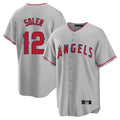 LA.Angels #12 Jorge Soler Player Gray Home Game Gdoa Stitched Jerseys