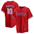 P.Phillies #10 J.T. Realmuto Player Red Home Game Gdoa Stitched Jerseys