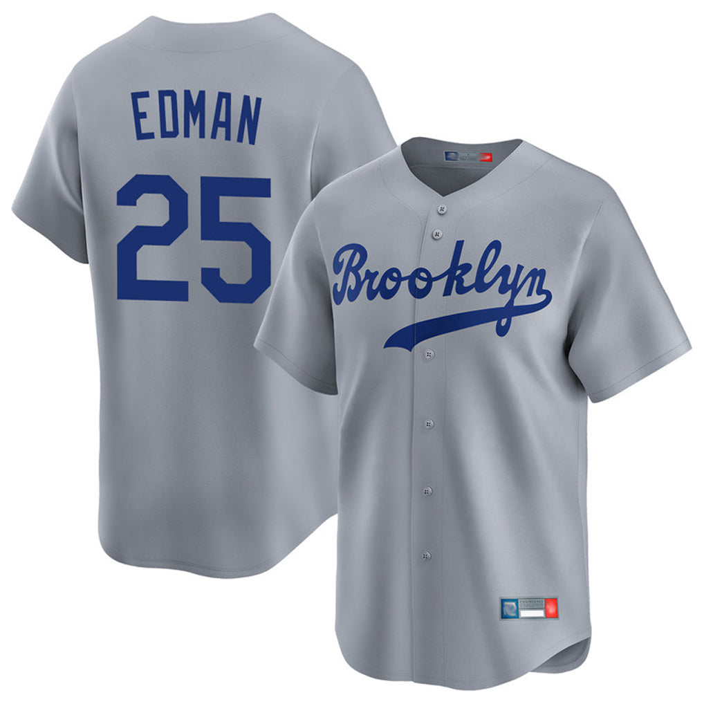 LA.Dodgers #25 Tommy Edman Player Gray Game Limited Home Gdoa Stitched Jerseys