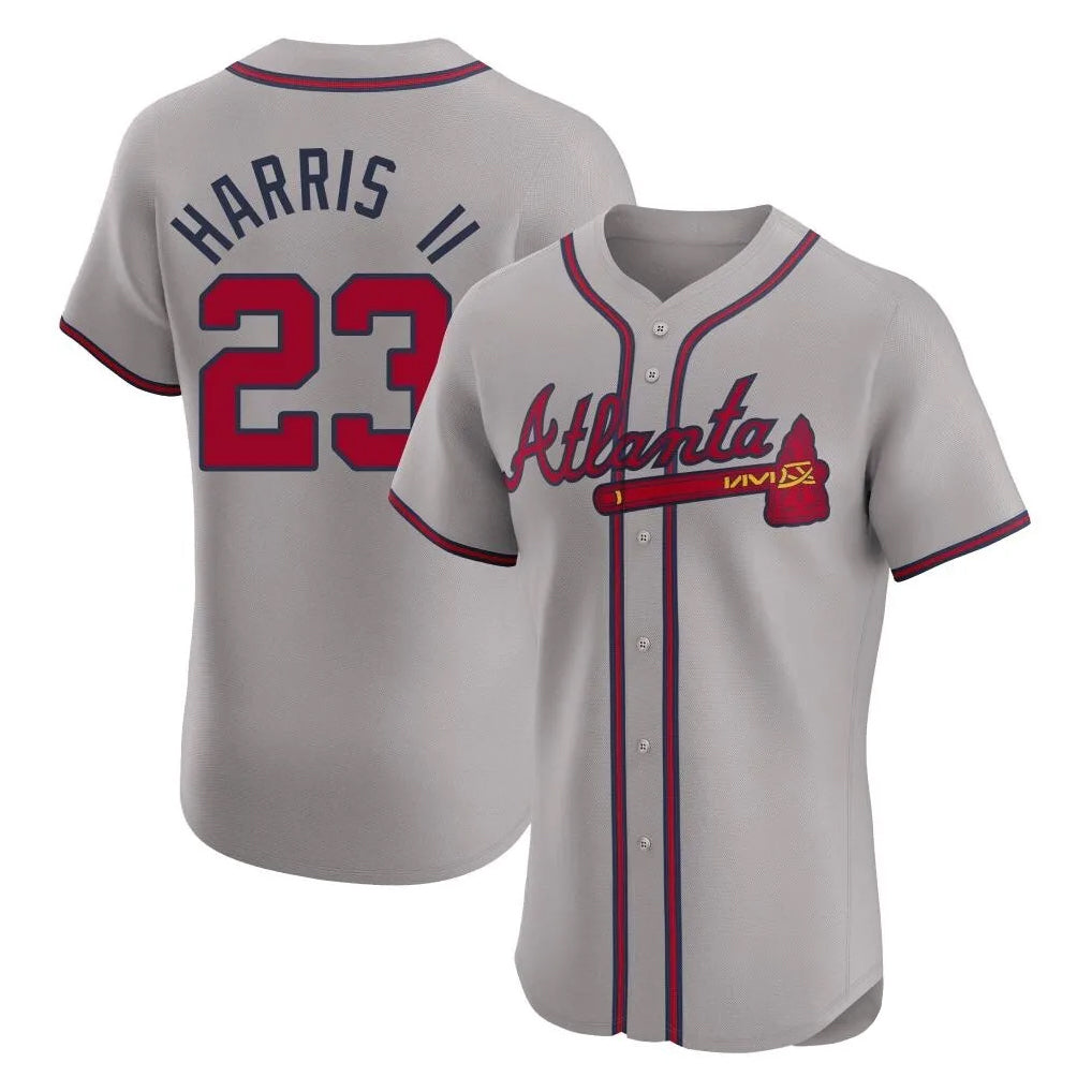 A.Braves #23 Michael Harris II Player Gray Limited Elite Home Game Gdoa Stitched Jerseys