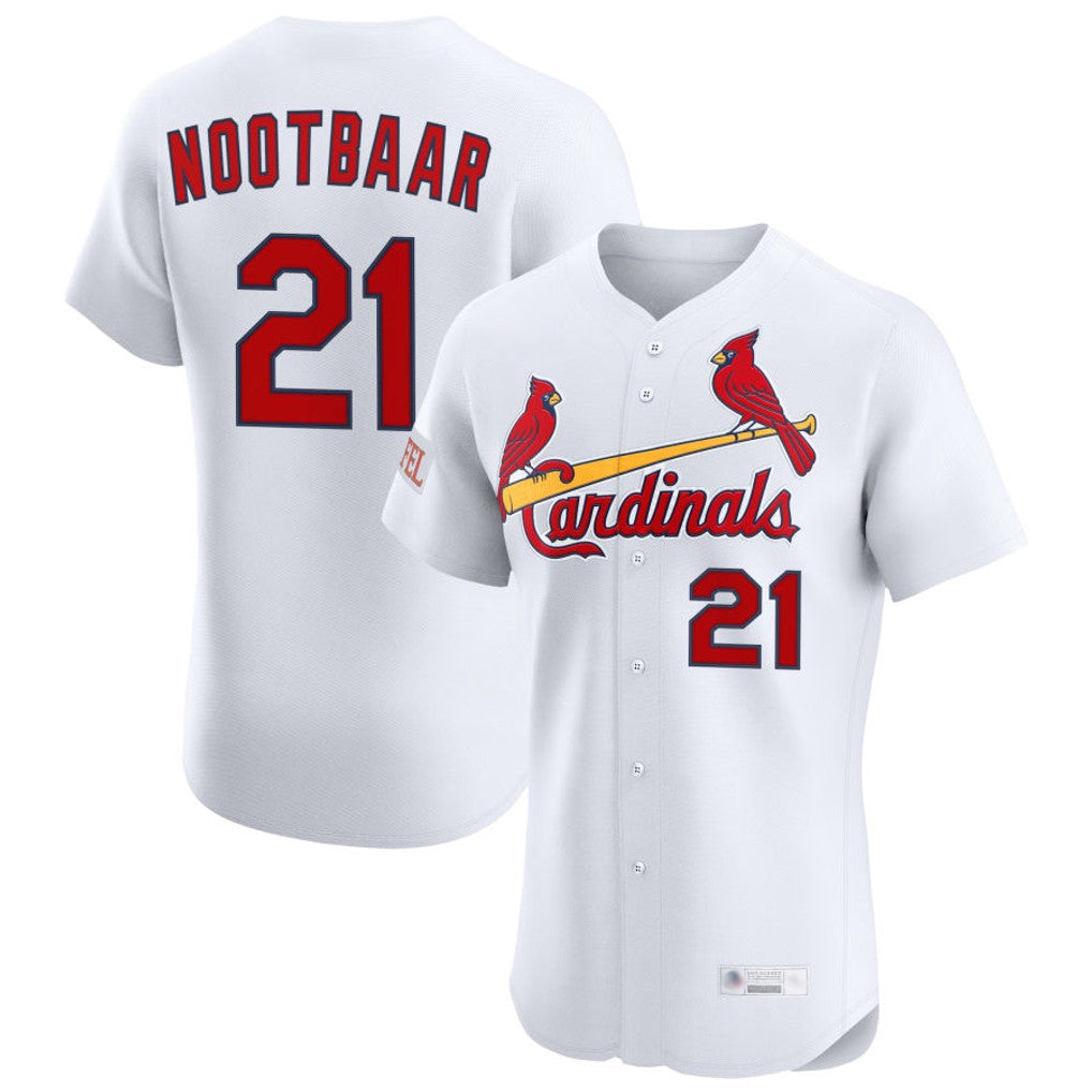 St. Louis Cardinals #21 Lars Nootbaar Player White Home Limited Elite Gdoa Stitched Jerseys