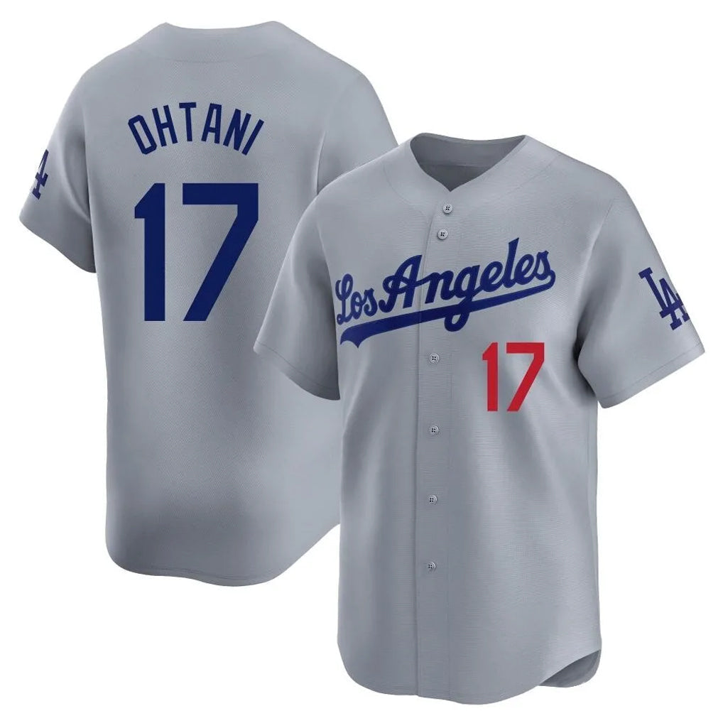 LA.Dodgers #17 Shohei Ohtani Player Gray Limited Home Gdoa Stitched Jerseys