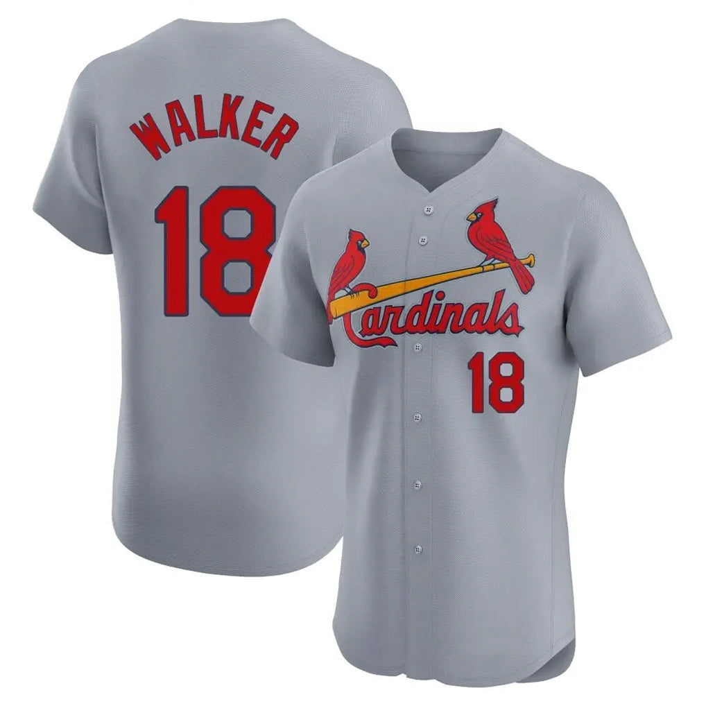 St. Louis Cardinals #18 Jordan Walker Player Gray Home Limited Elite Gdoa Stitched Jerseys