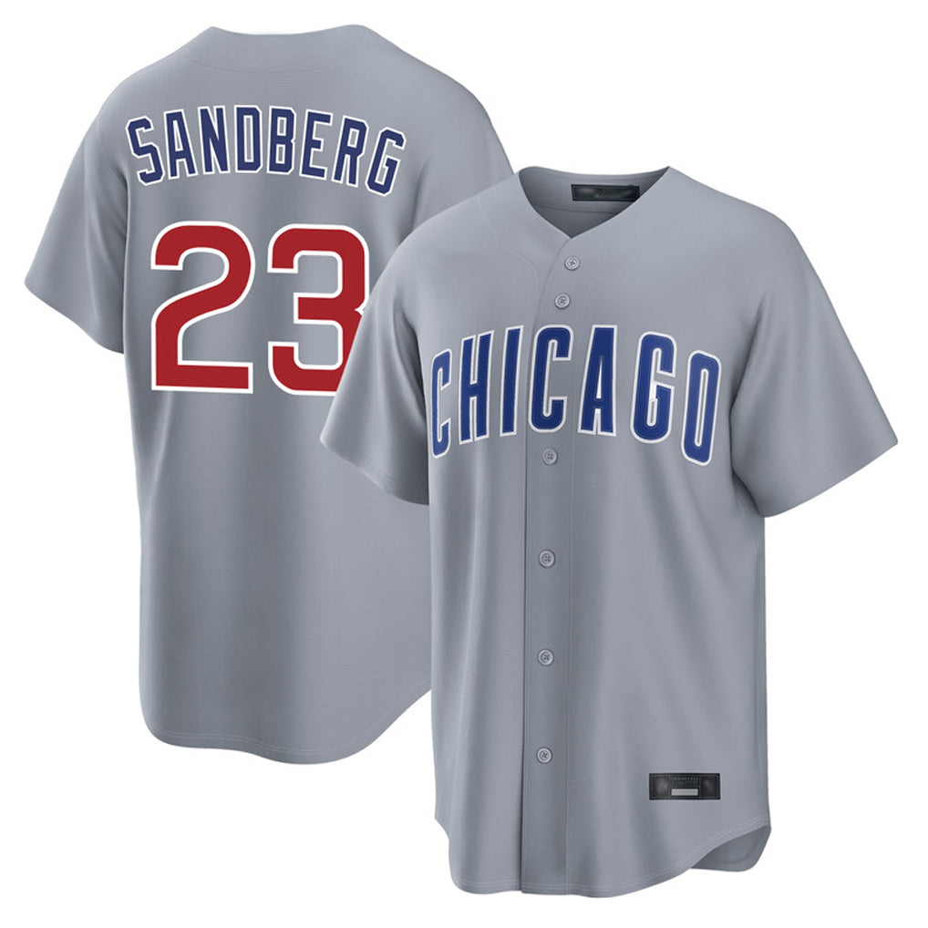 C.Cubs #23 Ryne Sandberg Player Gray Home Game Gdoa Stitched Jerseys