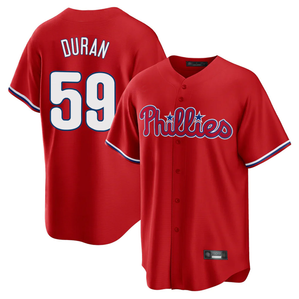 P.Phillies #59 Jhoan Duran Player Red Home Game Stitched Jerseys