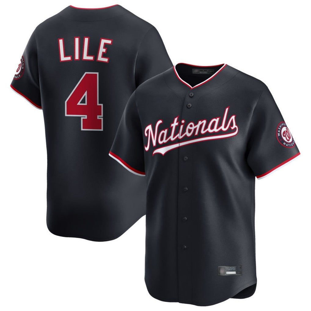 W.Nationals #4 Daylen Lile Player Navy Alternate Limited Replica Stitched Jerseys