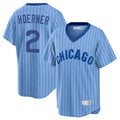 C.Cubs #2 Nico Hoerner Player Blue T-shirt Cooperstown Collection Limited Gdoa Stitched Jerseys