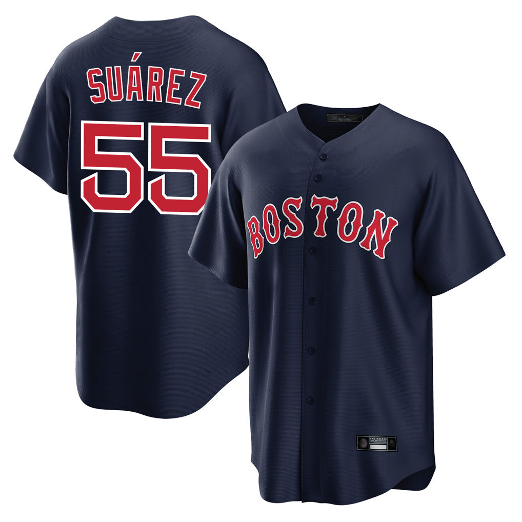 B.Red Sox #55 Ranger Su¨¢rez Player Navy Home Game Gdoa Stitched Jerseys