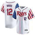 T.Bay Rays #12 Wade Boggs Player White 2025 Independence Day Vapor Premier Limited Gdoa Stitched Jerseys