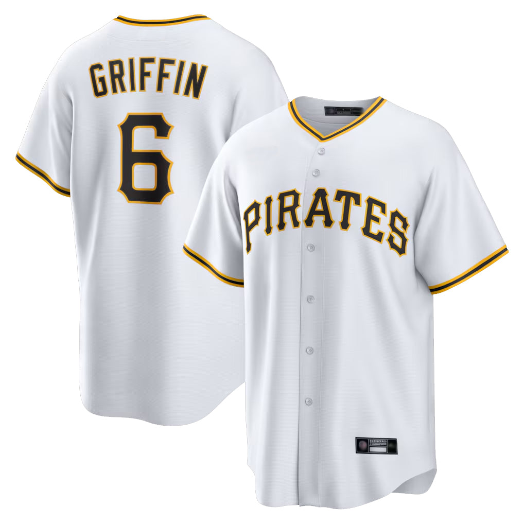 P.Pirates #6 Konnor Griffin Player White Home Game Gdoa Stitched Jerseys