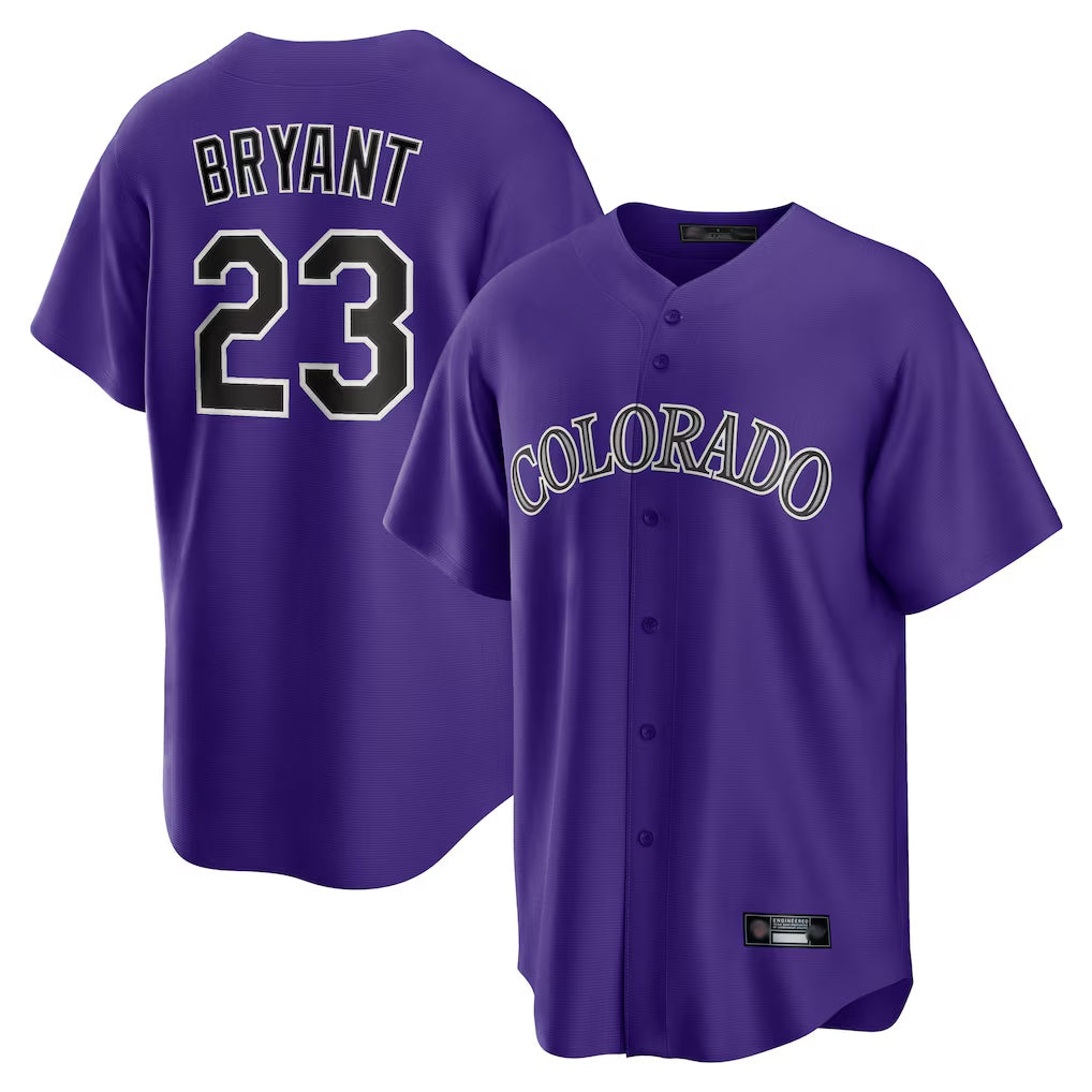 C.Rockies #23 Kris Bryant Player Purple Game Home Gdoa Stitched Jerseys