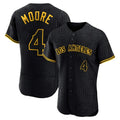 LA.Angels #4 Christian Moore Player Black Snake Skin City Limited Elite Home Gdoa Stitched Jerseys
