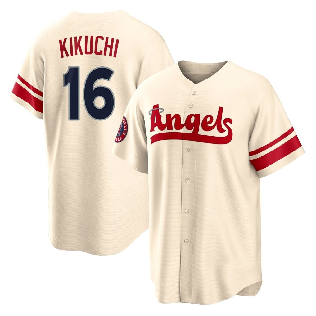 LA.Angels #16 Yusei Kikuchi Player Cream City Connect Home Gdoa Stitched Jerseys