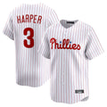 P.Phillies #3 Bryce Harper Player White Home Limited Stitched Jerseys