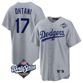 LA.Dodgers #17 Shohei Ohtani Player Gray World Series Game Gdoa Stitched Jerseys