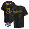 LA.Dodgers #3 Edwin D¨ªaz Player Black Gold World Series Meet Limited Home Gdoa Stitched Jerseys