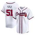 A.Braves #51 Chris Sale Player White Limited Home Game Gdoa Stitched Jerseys