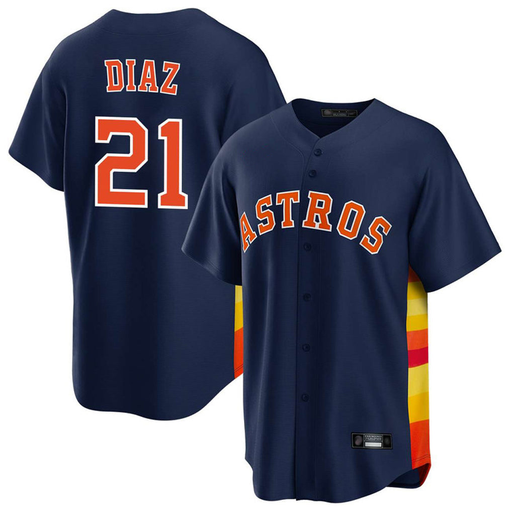 H.Astros #21 Yainer Diaz Player Navy Home Game Gdoa Stitched Jerseys