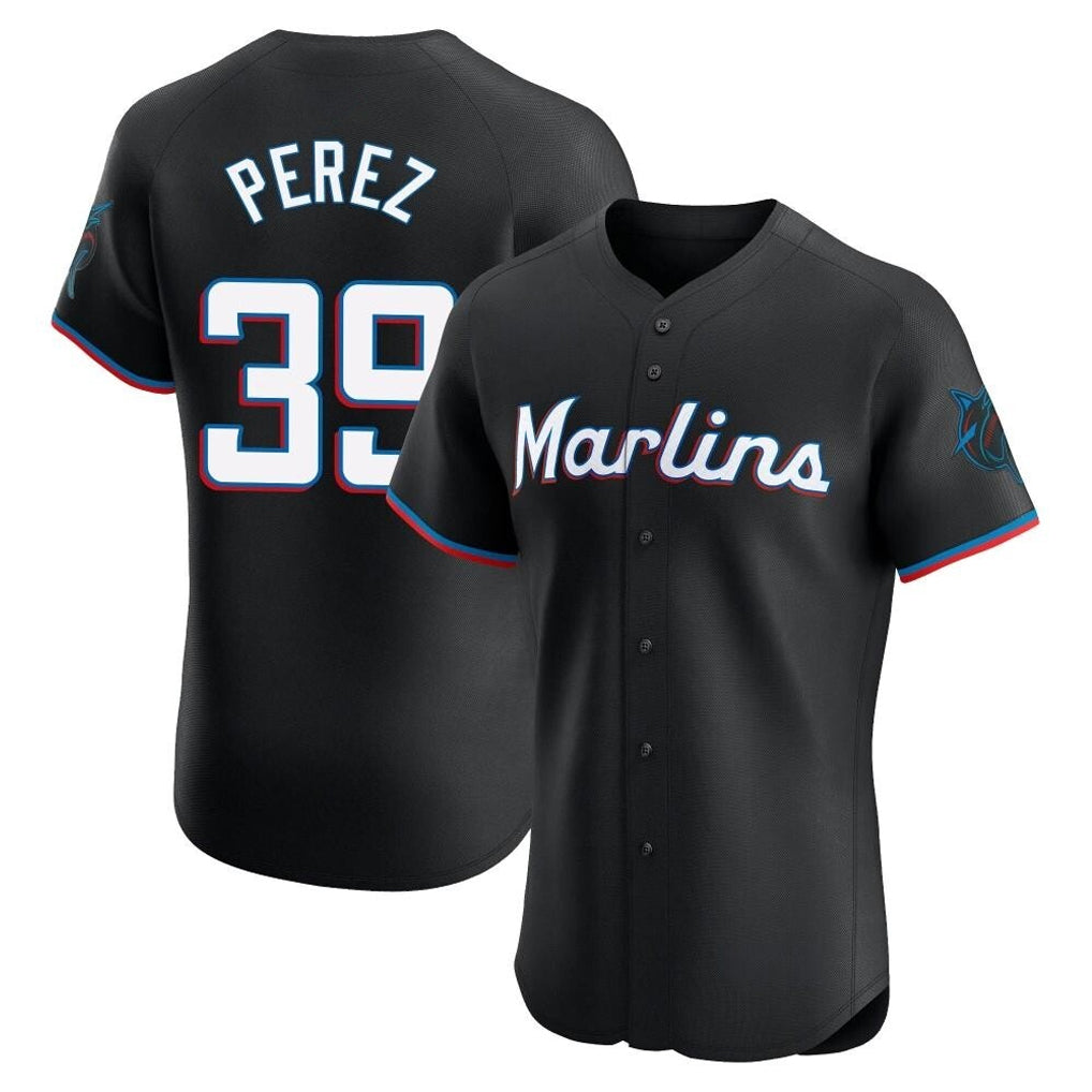 M.Marlins #39 Eury Perez Player Black Vapor Home Limited Elite Gdoa Stitched Jerseys
