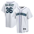 S.Mariners #36 Logan Gilbert Player White Home Game Stitched Jerseys