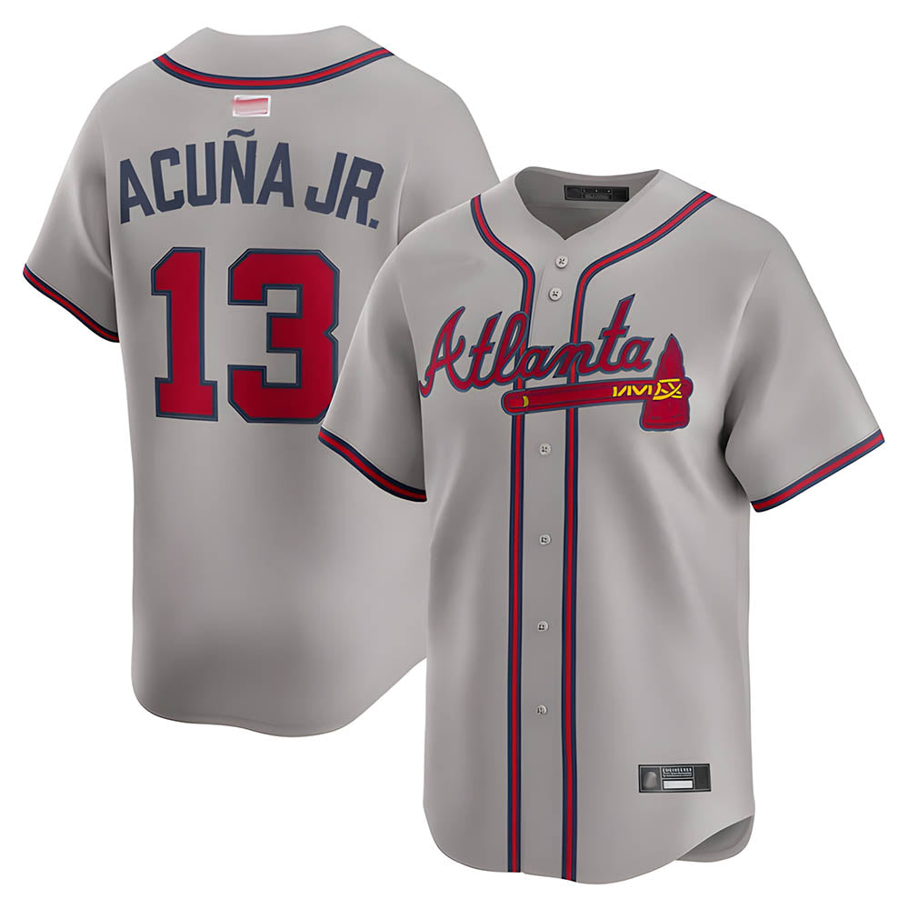 A.Braves #13 Ronald Acun?a Jr. Player Gray Limited Stitched Jerseys