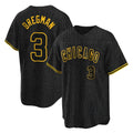 C.Cubs #3 Alex Bregman Player Black Snake Skin City Game Gdoa Stitched Jerseys