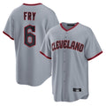 C.Guardians #6 David Fry Player Gray Home Game Gdoa Stitched Jerseys