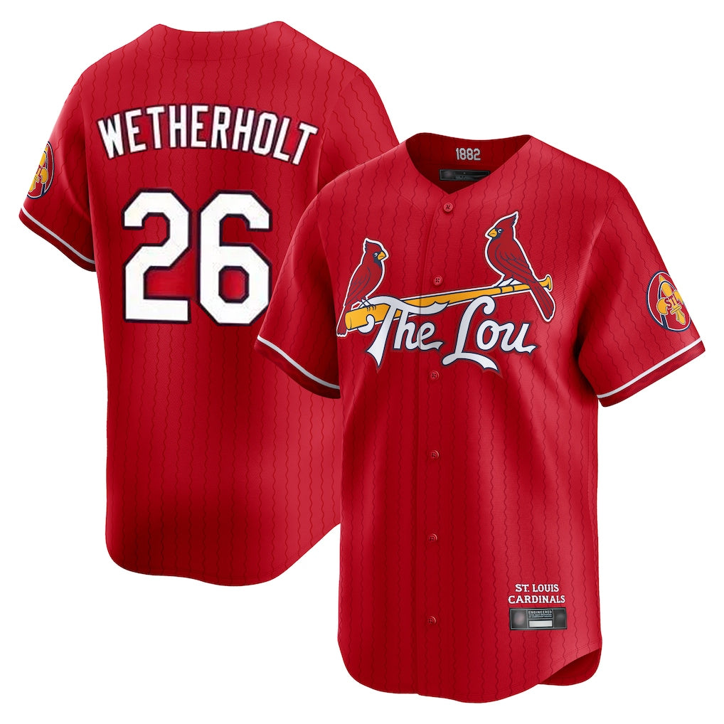 St. Louis Cardinals #26 JJ Wetherholt Player Red City Connect Limited Stitched Jerseys