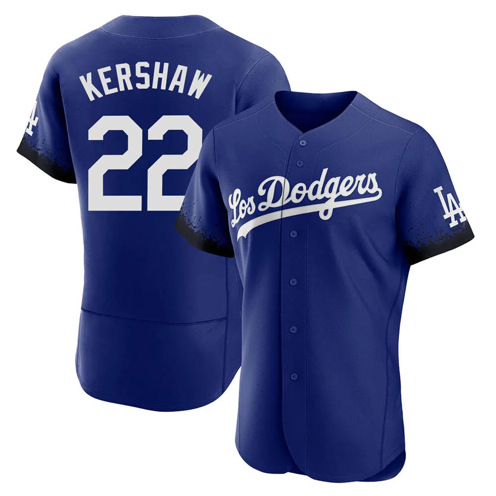 LA.Dodgers #22 Clayton Kershaw Player Royal City Connect Elite Home Gdoa Stitched Jerseys