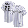 C.Rockies #22 Mickey Moniak Player White Game Home Gdoa Stitched Jerseys