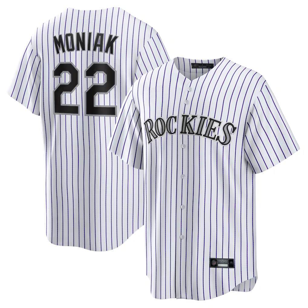 C.Rockies #22 Mickey Moniak Player White Game Home Gdoa Stitched Jerseys