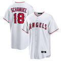 LA.Angels #18 Nolan Schanuel Player White Home Game Gdoa Stitched Jerseys