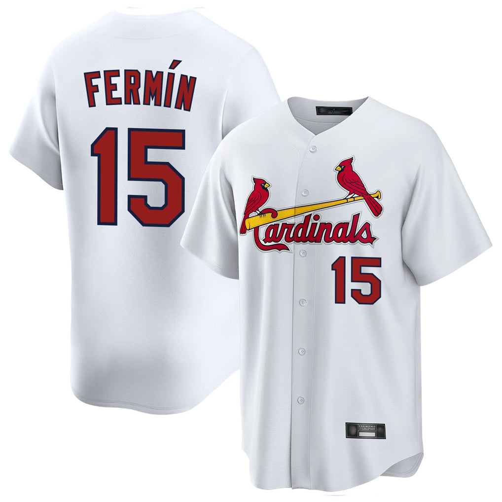 St. Louis Cardinals #15 Jose Fermin Player White Home Game Stitched Jerseys