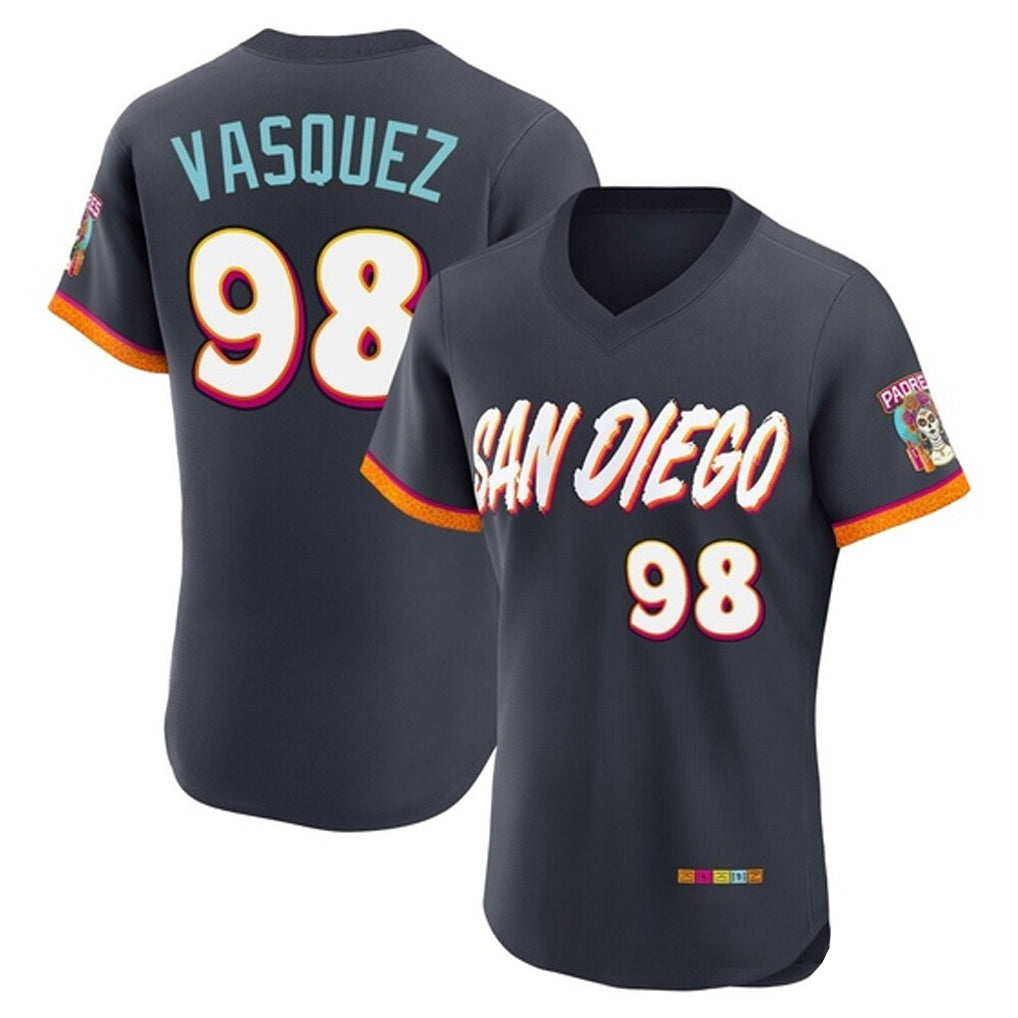 S.Diego Padres #98 Randy Vasquez Player Obsidian 2026 City Connect Home Limited Elite T-shirt Gdoa Stitched Jerseys
