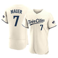 M.Twins #7 Joe Mauer Player Cream Home Limited Elite Gdoa Stitched Jerseys
